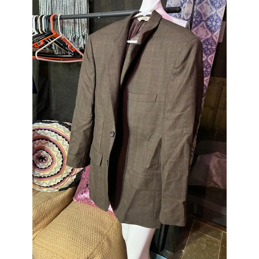 Men's Pronto Uomo Brown Plaid Sport Coat & Blazer 40S